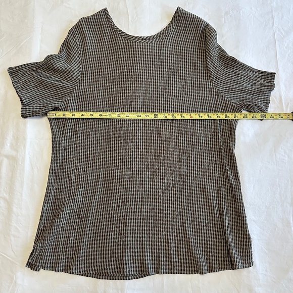 FLAX Women's Gingham Blouse - Brown and Black - Picture 3 of 6